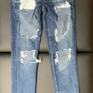Distressed Blue Jeans